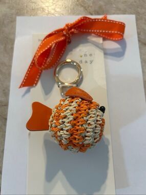 Straw Fish Keychain NWT